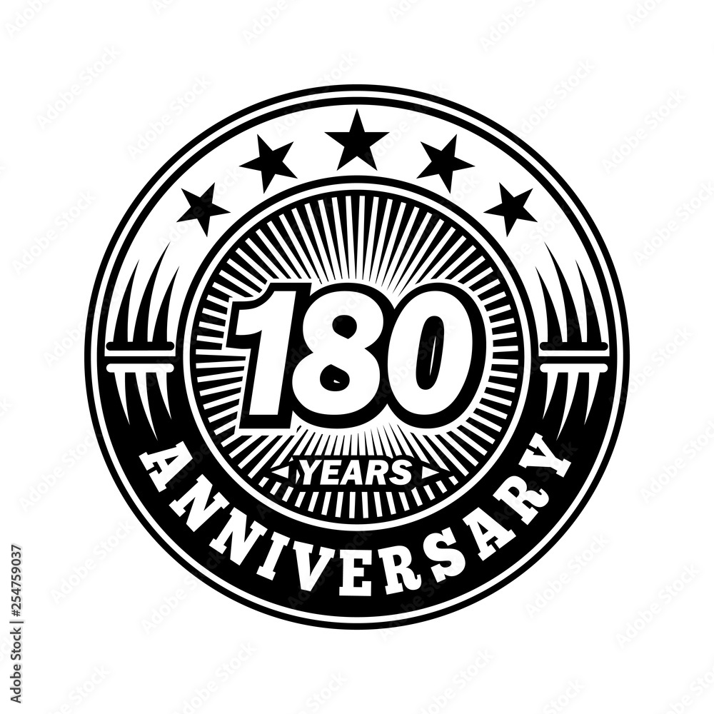 180 years anniversary. Anniversary logo design. Vector and illustration.