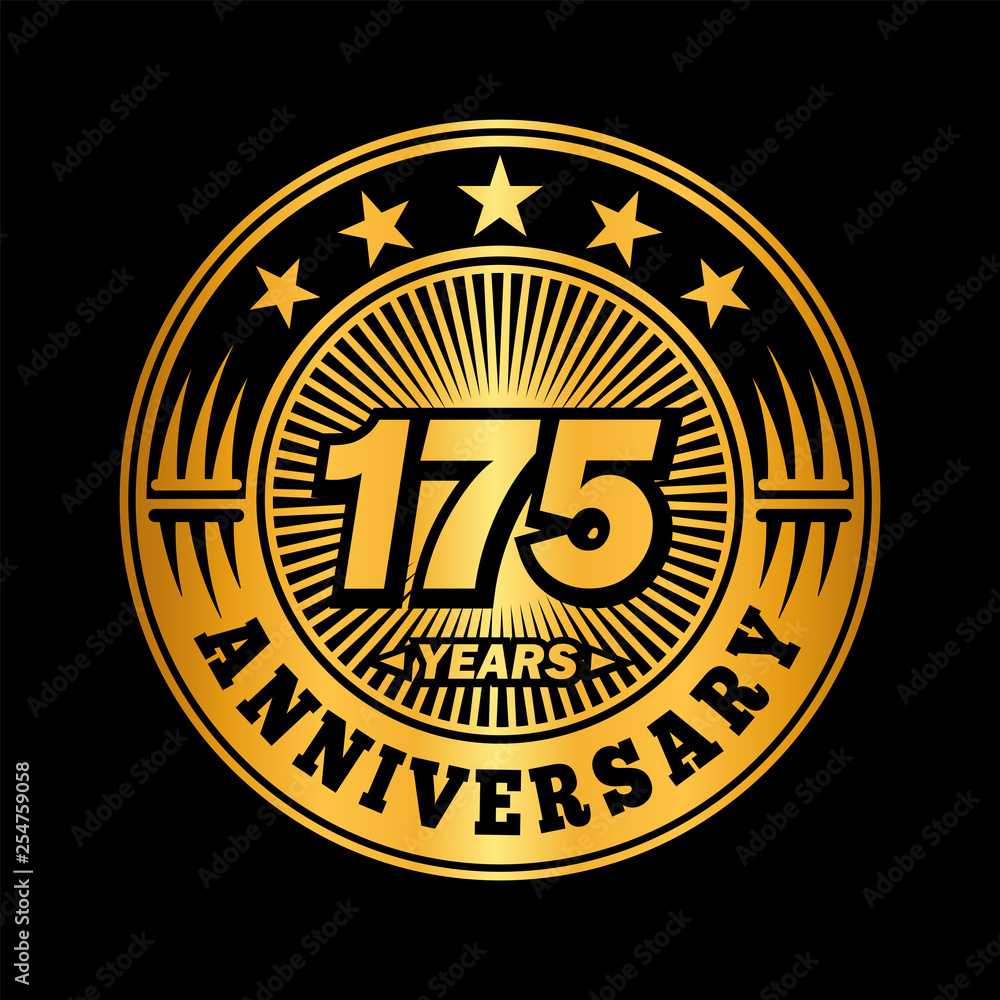 175 years anniversary. Anniversary logo design. Vector and illustration.