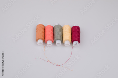 .composition of threads and needles for sewing