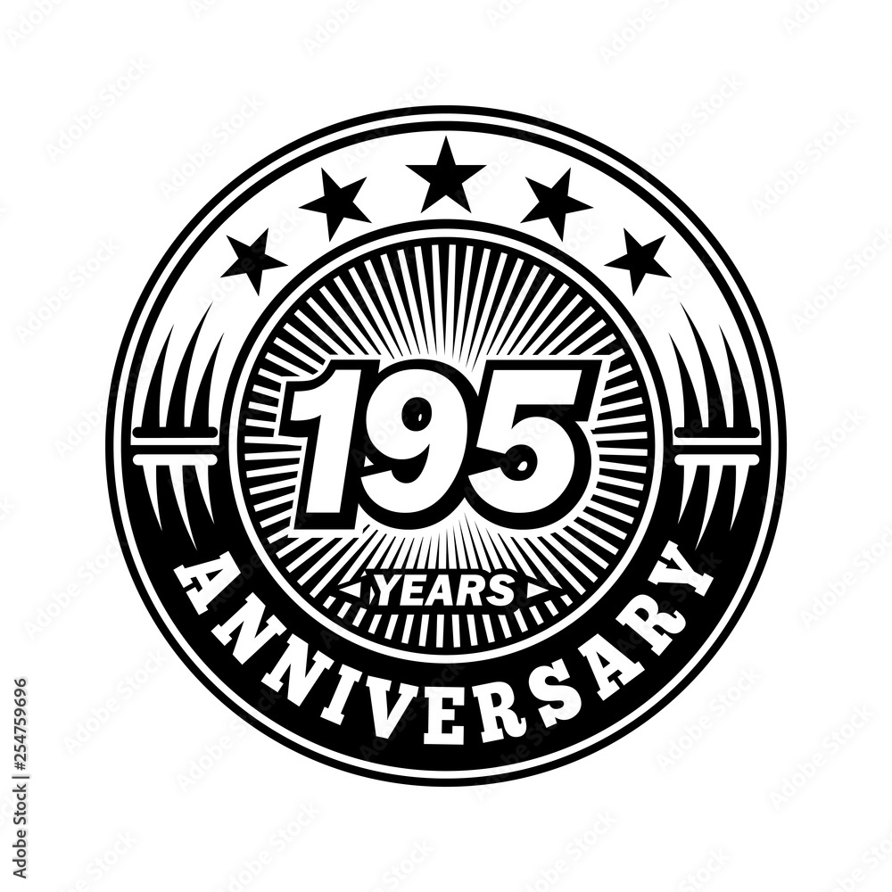 Fototapeta premium 195 years anniversary. Anniversary logo design. Vector and illustration.