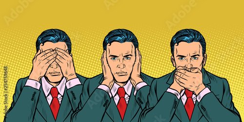 Not see say look concept man businessman