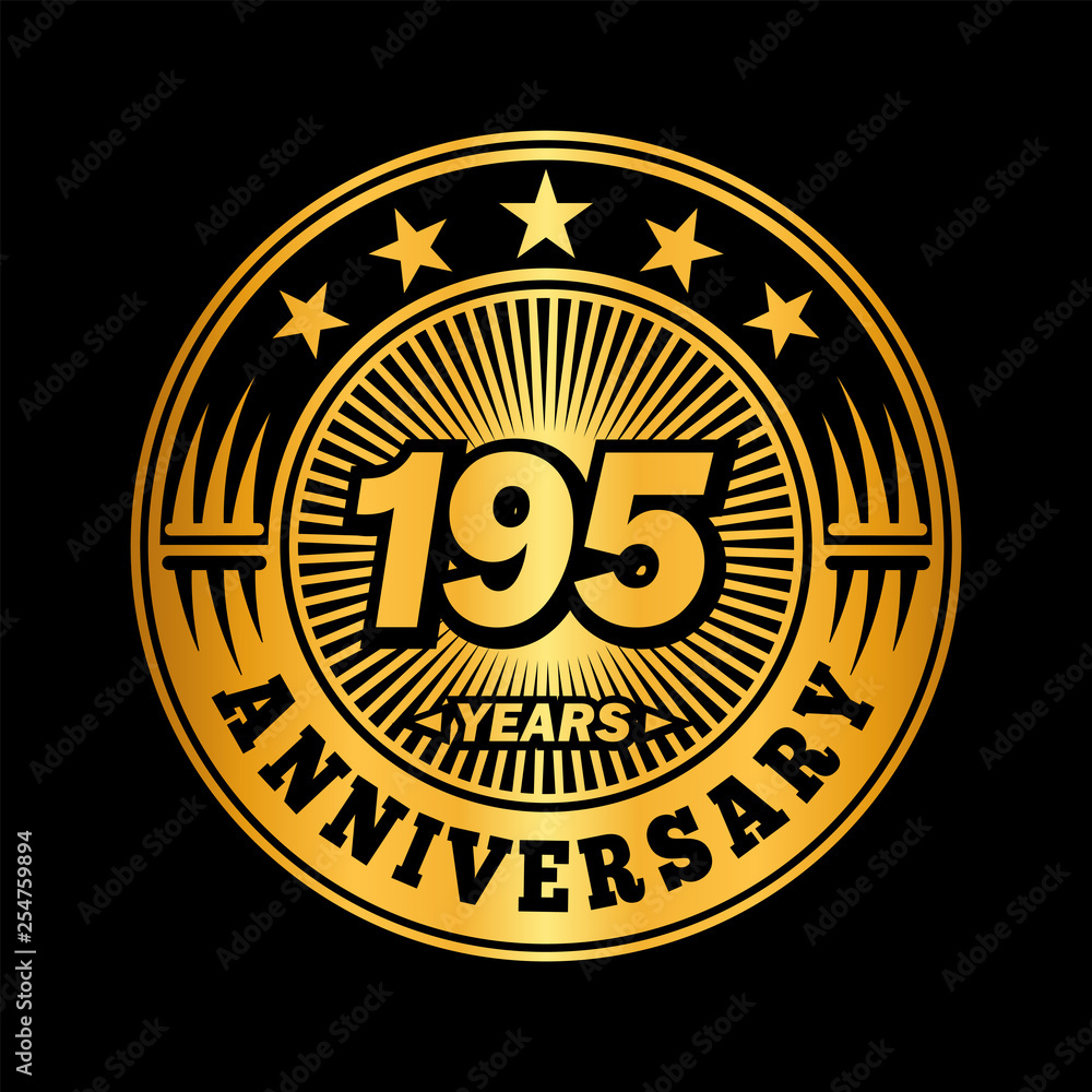 195 years anniversary. Anniversary logo design. Vector and illustration.