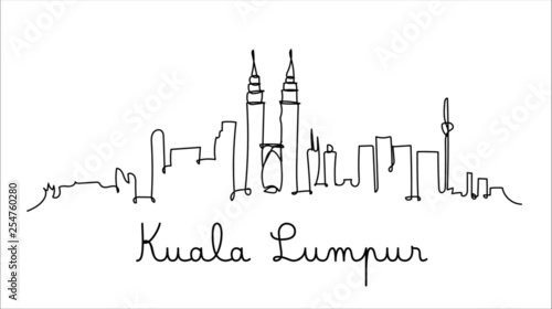 Photography One line style Kuala Lumpur skyline