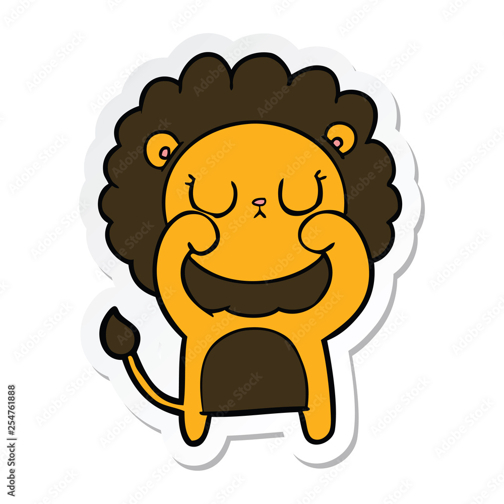 sticker of a cartoon lion sticker of a cartoon lion