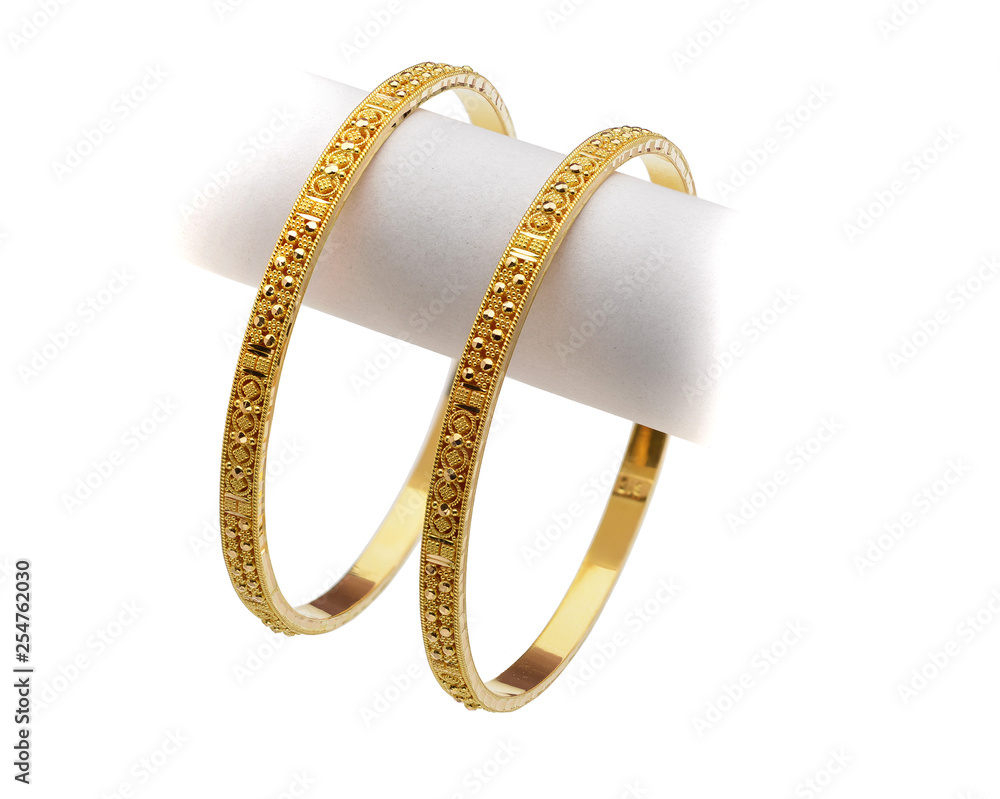 22k gold bangle on white background 22k gold bangle on white background