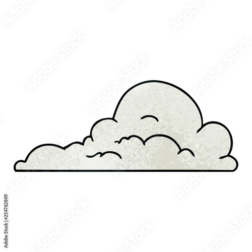 textured cartoon doodle of white large clouds