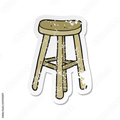 retro distressed sticker of a cartoon stool