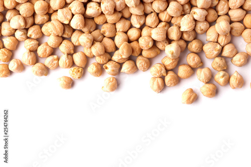 Chickpea isolated on white background with place for text. photo