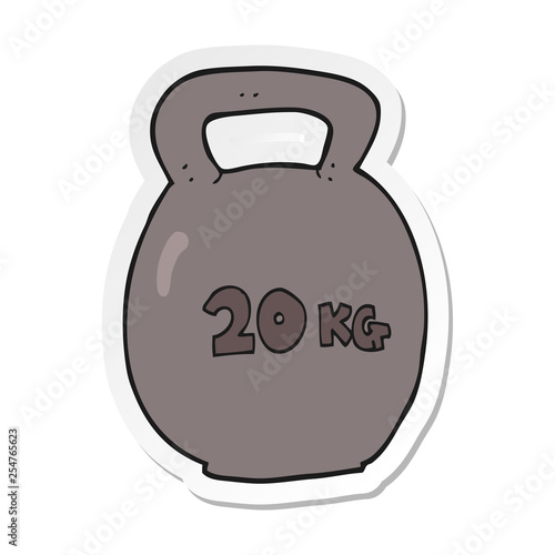 sticker of a cartoon 20kg kettle bell