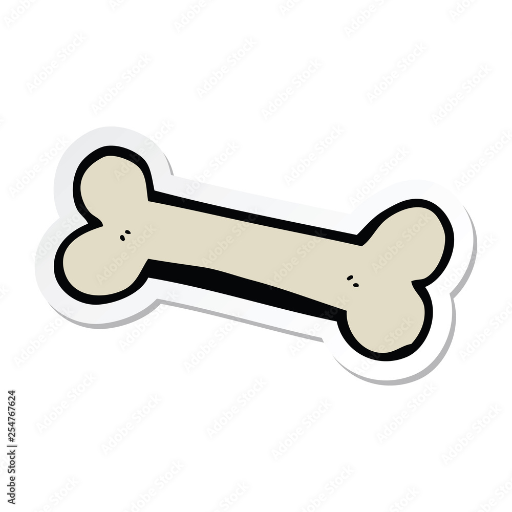 sticker of a cartoon bone sticker of a cartoon bone