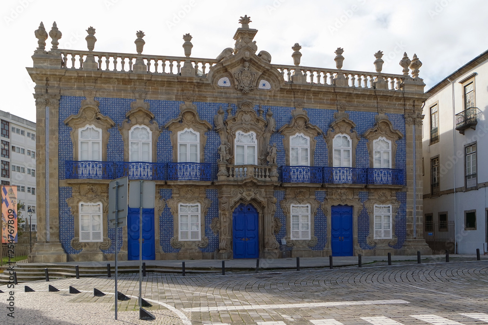 The facade of Raio Palace in Braga, Portugal