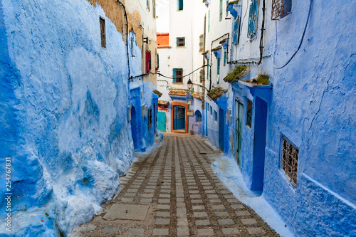 Blue Narrow Street in Chefchaouen Morocco © James