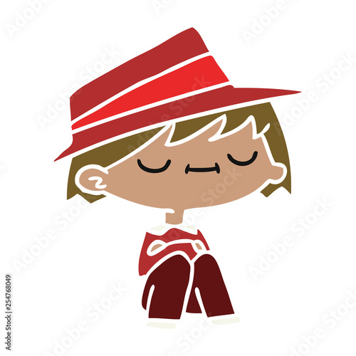 cartoon of a cute kawaii person