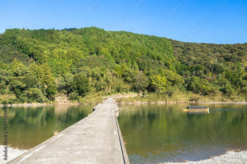 高瀬沈下橋の風景 高瀬沈下橋の風景