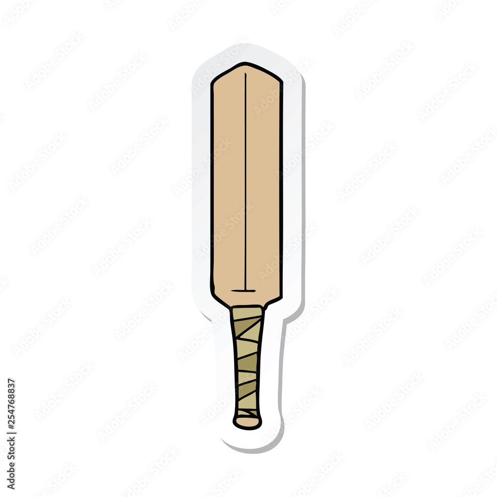 sticker of a cartoon cricket bat Stock Vector | Adobe Stock