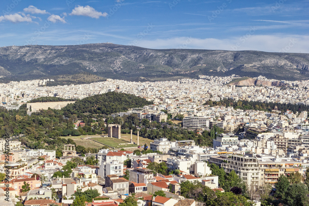Greece, Athens, view on Olympieion and Panathenaic Stadium Greece, Athens, view on Olympieion and Panathenaic Stadium