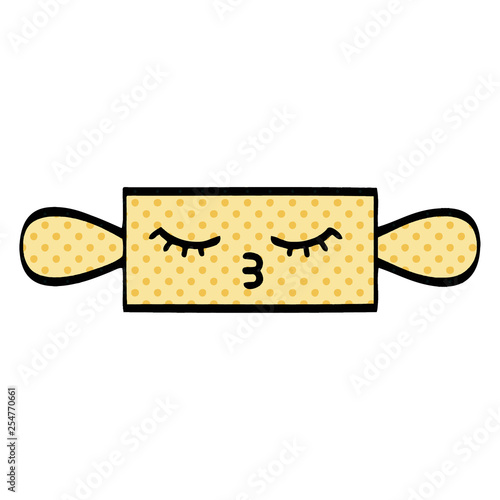 comic book style cartoon rolling pin