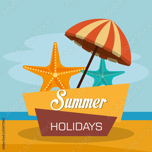 summer enjoy with umbrella beach