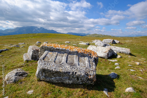 Montenegro, Zabljak province, Necropolis of the Bogomils, gravestones Stecci photo