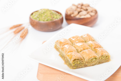 turkish pistachio baklava slice