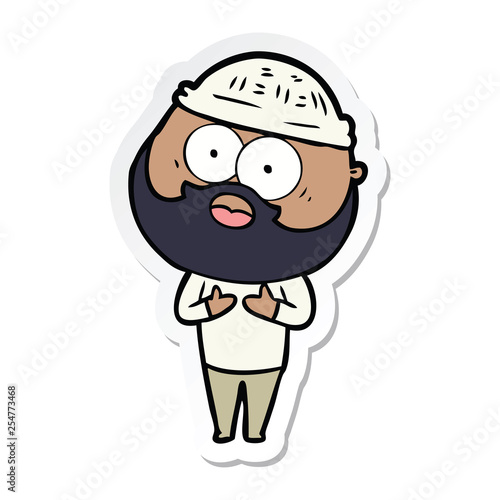 sticker of a cartoon bearded man