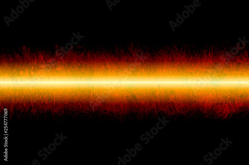 Fire dynamic line on black background. Abstact background, deseign element