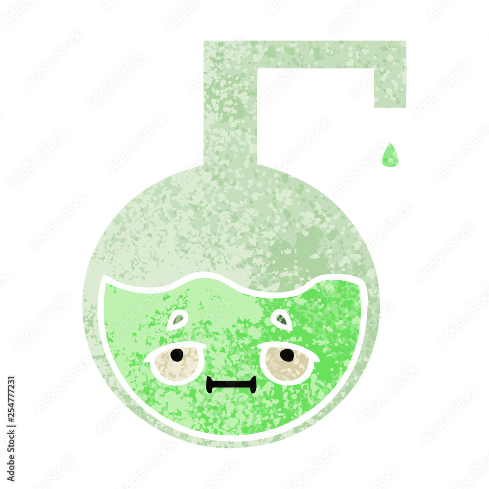 Fototapeta premium retro illustration style cartoon science experiment