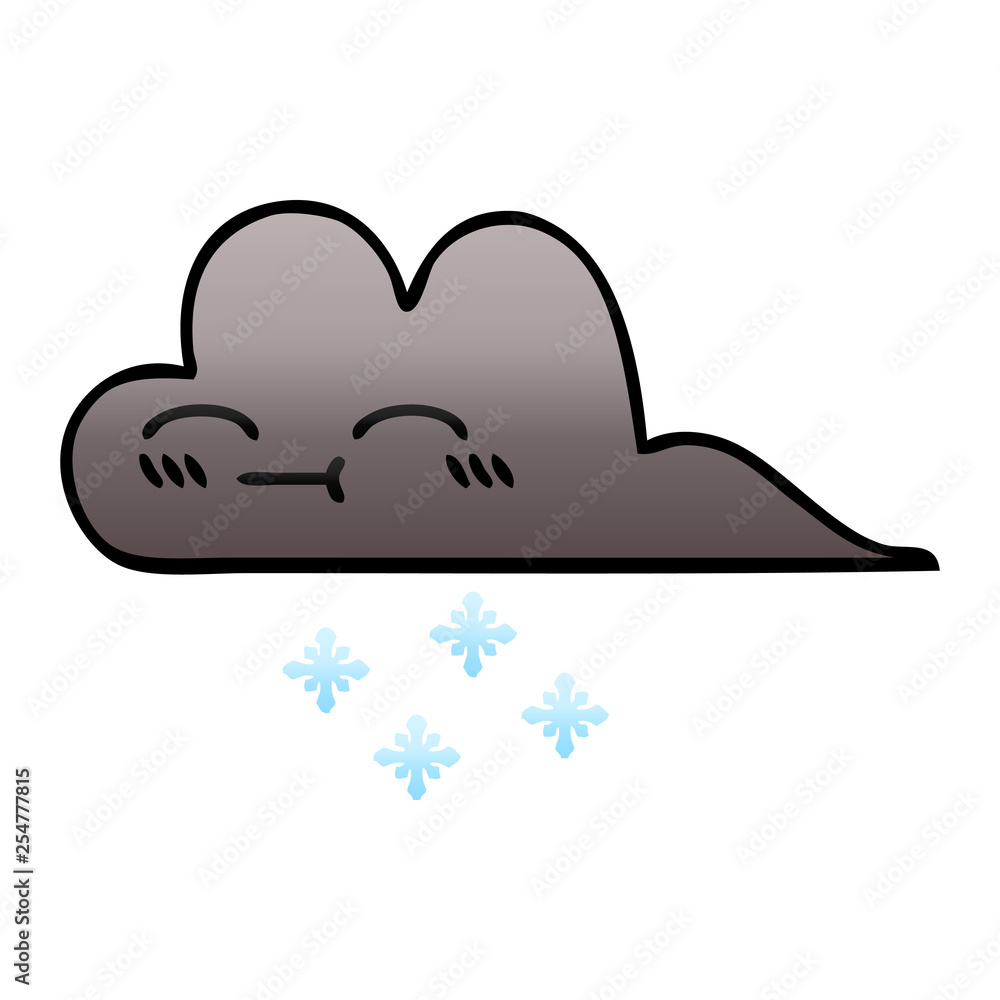 gradient shaded cartoon storm snow cloud gradient shaded cartoon storm snow cloud