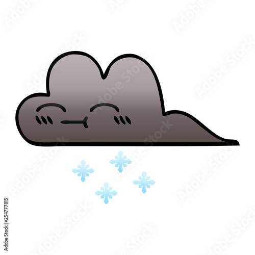 gradient shaded cartoon storm snow cloud