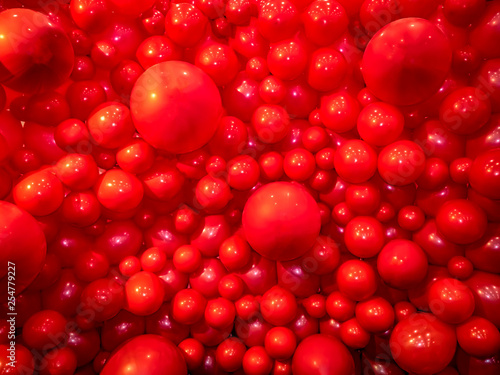 Red balloons. Lots of red b...