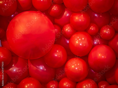 Red balloons. Lots of red b...