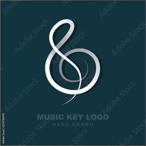 Music Key. Music key logo design. Musical theme logotype template.