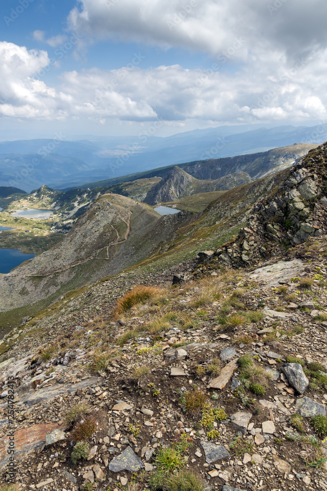 Amazing panoramic view of The Seven Rila Lakes, Rila Mountain, Bulgaria