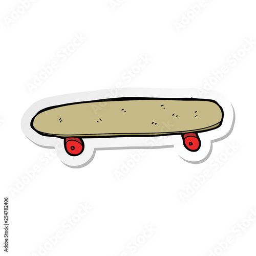 sticker of a cartoon skateboard