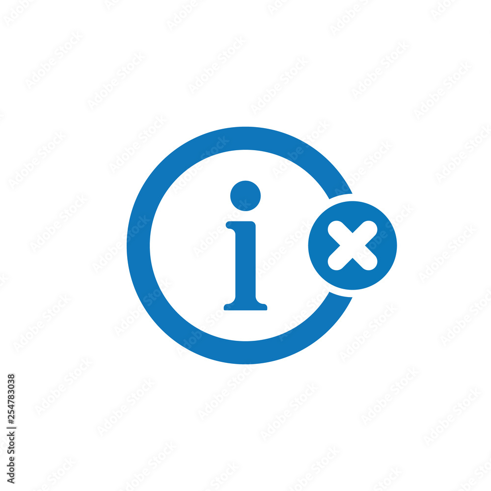 Info icon with cancel sign. Info icon and close, delete, remove symbol Info icon with cancel sign. Info icon and close, delete, remove symbol