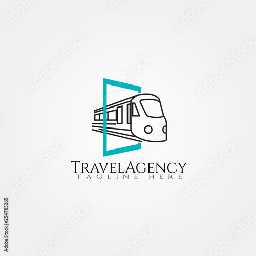 Travel agency icon template, train ,creative vector logo design, illustration element