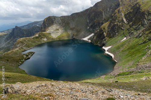 Fototapeta Naklejka Na Ścianę i Meble -  Amazing landscape with The Eye lake at The Seven Rila Lakes, Rila Mountain, Bulgaria