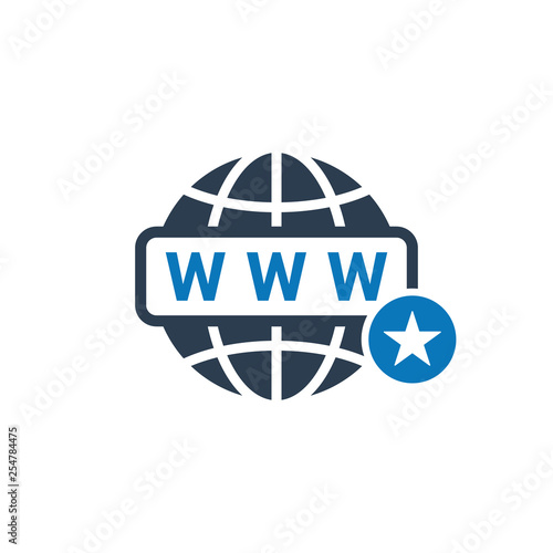 Web icon with star sign. Web icon and best, favorite, rating symbol