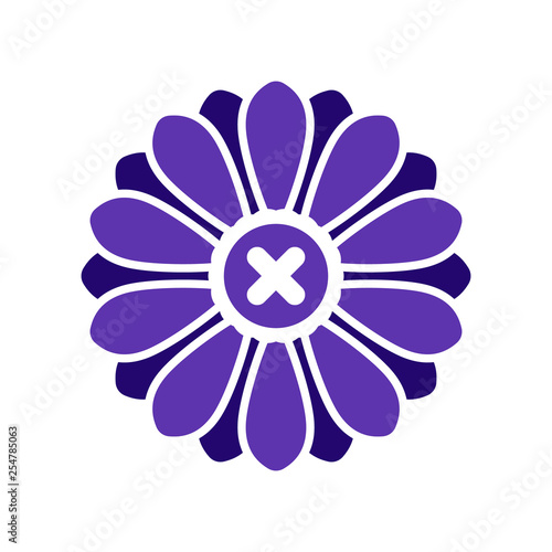 Flower icon with cancel sign. Flower icon and close, delete, remove symbol