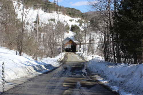 Flint Covered Bridge buil in 1845 in Tunbridge, Vermont, USA