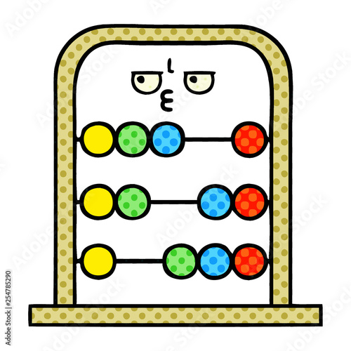 comic book style cartoon abacus