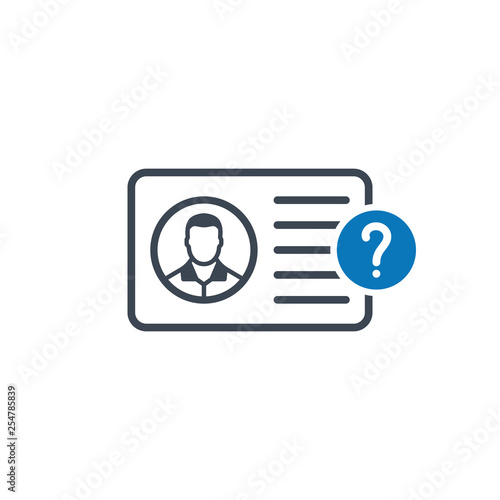 Profile icon with question mark. Profile icon and help, how to, info, query symbol