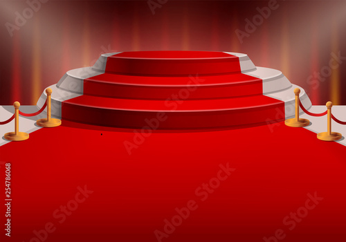 red carpet under the lighting at the awards ceremony, vector illustration