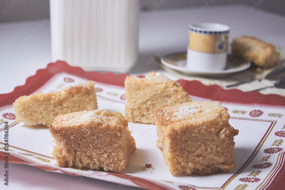 cup of milk with sponge cake cup of milk with sponge cake