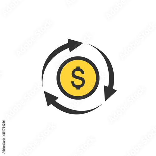 Dollar icon in circle arrow...