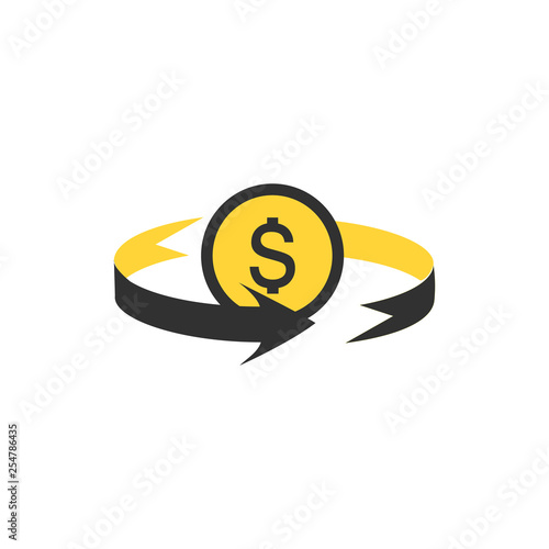 Dollar icon in circle arrow...