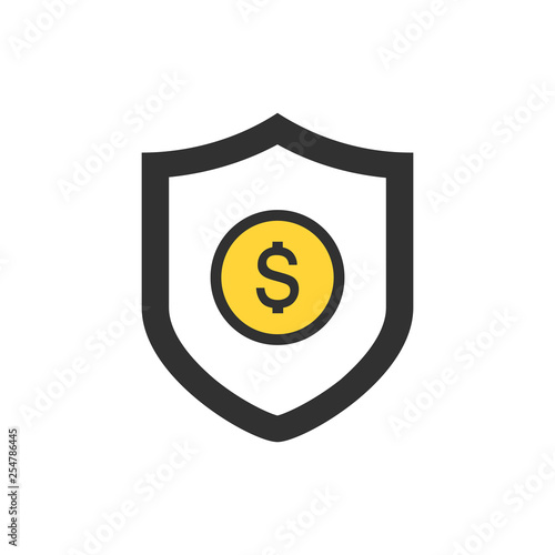 Shield security icon with d...