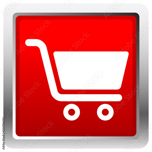 Icon with shopping cart symbol. Ecommerce, online store checkout icon