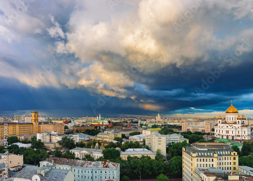 Photography Dramatic clouds before rain at Christ Savior Orthodox Church Moscow