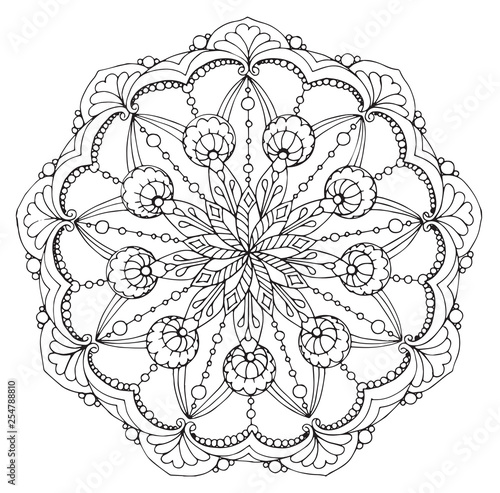 patterned fantasy mandala. pattern of leaves and droplets